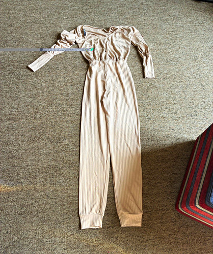 Boohoo beige ribbed knit long - boohoo,