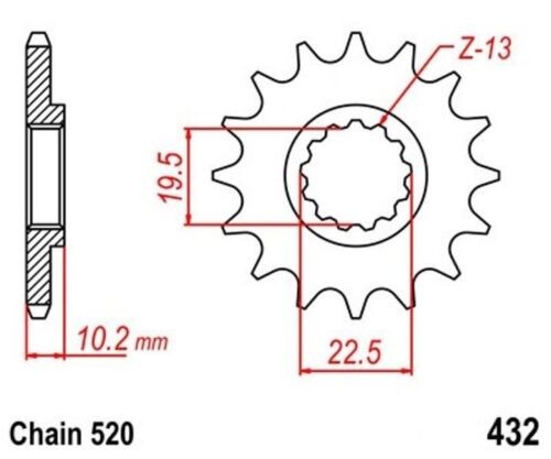 Pinion 12z pitch 520 for - pinion,