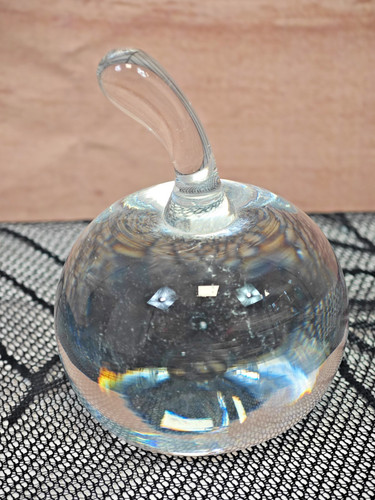 Solid clear glass apple - glass, apple-shaped