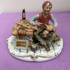 Rare, Vintage 1973 Capodimonte "Geppetto & Pinocchio" By signed on front.  (B16)