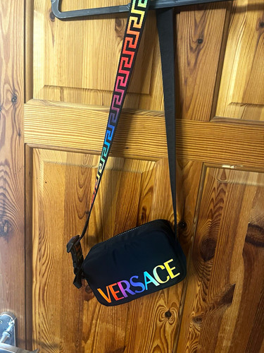 Versace black nylon crossbody - versace,