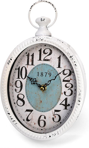 Oval retro wall clock - clock,, rustic