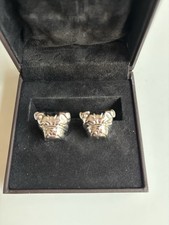 Dunhill Cufflinks Sterling Silver S925 Bull Dog Animal type Pre-owned w/Box JP