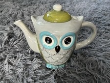 Ceramic Owl Teapot, Whimsical Hand-Painted Tea Pot, Collectible & Unique Unused