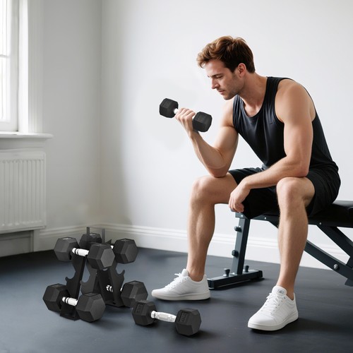 Hex dumbbell set - hex, with