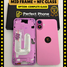 For iPhone 16 Housing Middle Frame With MagSafe Charge Coil Glass Brackets-UK