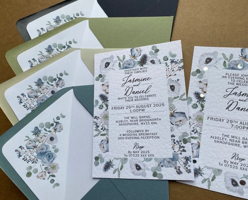 Luxury dusty blue - , flowers