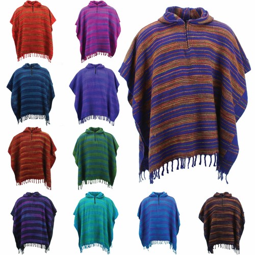 Soft acrylic hooded poncho - soft,