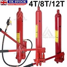 4/8/12 Ton Hydraulic Long Ram Jack Lift Jacking Shop Crane Engine Hoist Lifting