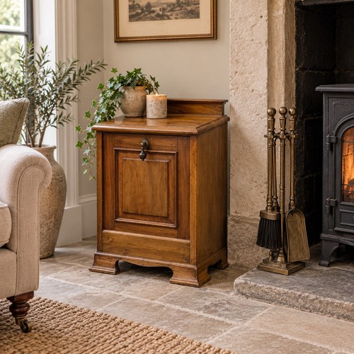 Victorian walnut coal scuttle - victorian,