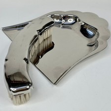 Vintage French Silver Colour Metal Dinning Table Crumb Tray & Matching Brush