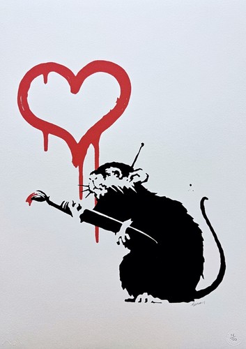 Banksy love rat numbered - love,