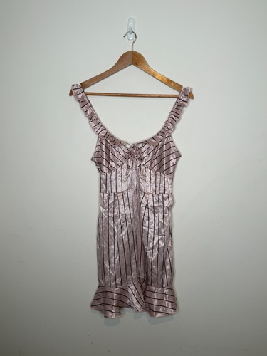 Lioness pink satin - satin, striped