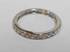 Size Q Sterling Silver 925 ladies Ring clear CZ stones on full band all around