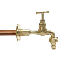 Brass Kitchen Belfast Sink Tap, Vintage Style Bathroom Wall Tap, Cloakroom (T1)