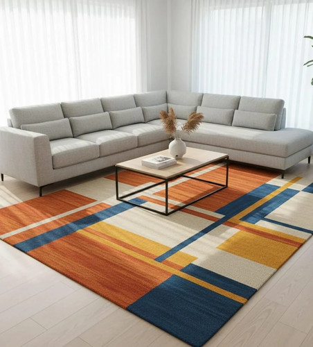 Hand tufted geometric - tufted, mid