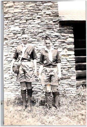 Two boy scouts with - two, neckers