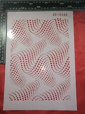 A4 Wall Stencil Spot Wave Reusable Template  Home Decor Scrapbook Journal Art