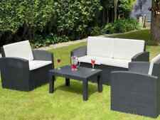 Rattan Garden Sofa Set Furniture Patio 4 Seater Armchairs Table with Cushions