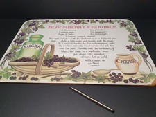 Vintage Large Laminated Plywood Kitchen Placemat - Blackberry Crumble