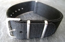 Black military Nylon watch straps. 14mm, 16mm, 18mm, 20mm, 22mm & 22mm. From UK.