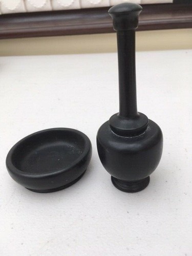 Vintage ebony wood talc shaker - ebony,