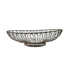 Vintage Mid Century Danish Style Chrome Plated Wire Bread Basket Fruit Bowl