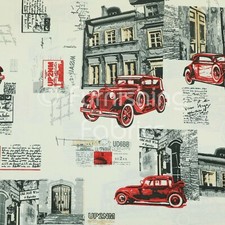 Vintage car red - vintage, printed