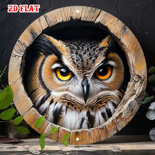 Owl Metal Plaque Fence Wall