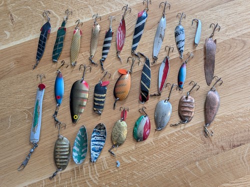 Vintage fishing spoon lures - vintage,