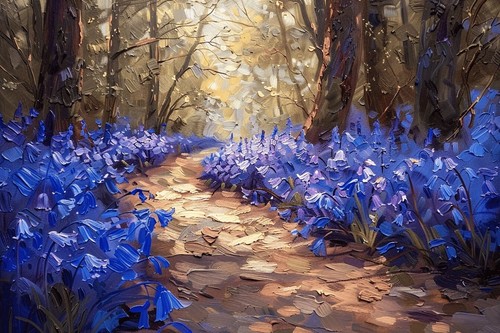 Bluebell woodland canvas - woodland,