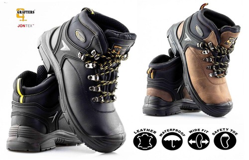Mens leather safety steel toe - leather,