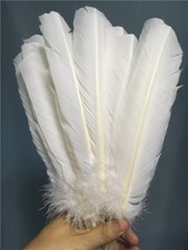 Wholesale beautiful white turkey feather 10-12 inches / 25-30 cm 10-100pcs