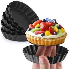 6X Non Stick 4 Inch Quiche Pans Removable Bottom Mini Tart Pans Tart tins Cases