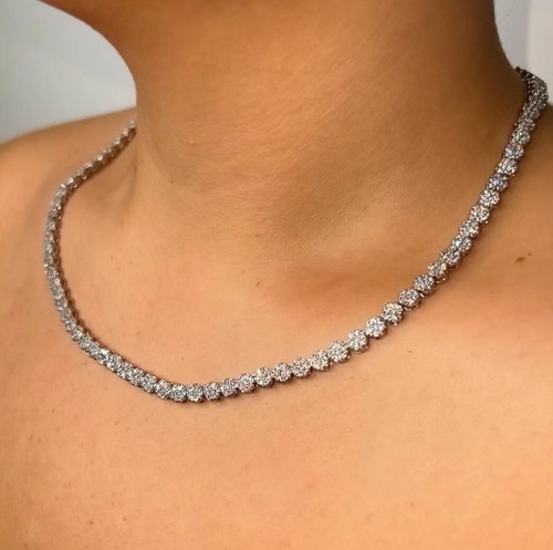Tennis necklace earrings - 2, pc