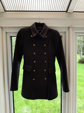 Zara Coat With Metallic Buttons Navy Size XS Fitted
