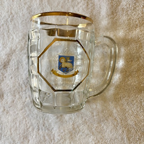 Vintage glass gilt tankard - vintage,