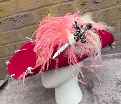 Pink distressed pirate hat - pirate,