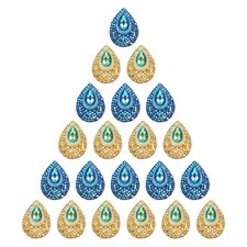 100 Pcs Water Drop-shaped Resin Flat Bottom Drill Craft Sequins Gems