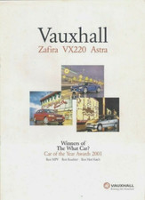 Vauxhall Astra SRi 2.0 Zafira VX220 Press Quotes 2001 UK Market Sales Brochure 