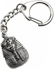 Egyptian Tutankhamun Mask Handcrafted from Solid Pewter In the UK Key Ring TUTKR
