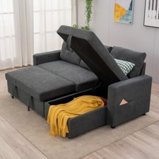Panana Corner Sofa Bed with Storage PU Leather/Fabric Universal Corner Chaise