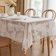 Lace Tablecloth with Tassels Rectangular Dining Table Cloth Tea Tables Mat Decor