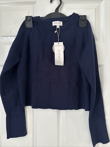 Apricot navy blue ribbed