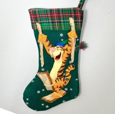 Vtg 90’s Disney Tigger Skiing Christmas Stocking 3D Felt Winnie The Pooh EUC