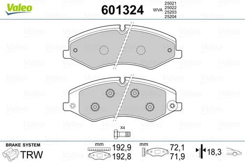 Front valeo 601324 - 601324, brake