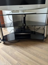 TV Stand Black Glass and