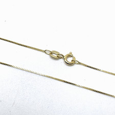 18ct Gold Box Chain 18k Yellow Gold Hallmarked 16" Inch 0.7mm Link Necklace