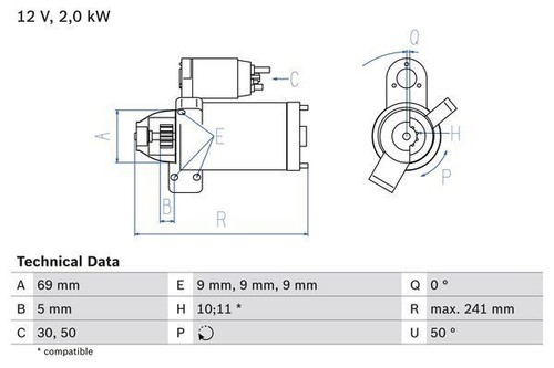 Bosch starter motor for - starter,