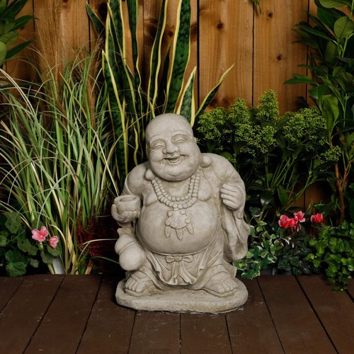 Happy stone buddha garden - happy,